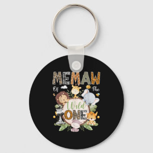 Memaw of the Wild One 1st Birthday Oerwoud Safari Sleutelhanger