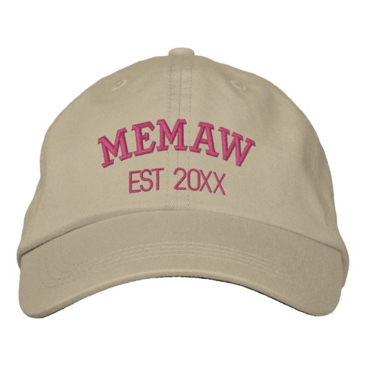 Memaw Personalized Grandma Gift Custom Text Geborduurde Pet (Voorkant)