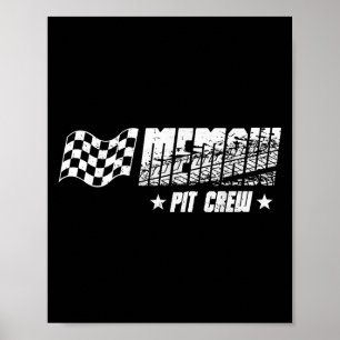 Memaw Pit Crew Race Auto Verjaardag Familie Racing Poster
