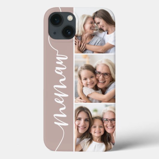 Memaw Script Grandma Photo Collage Case-Mate iPhone Case (Achterkant)