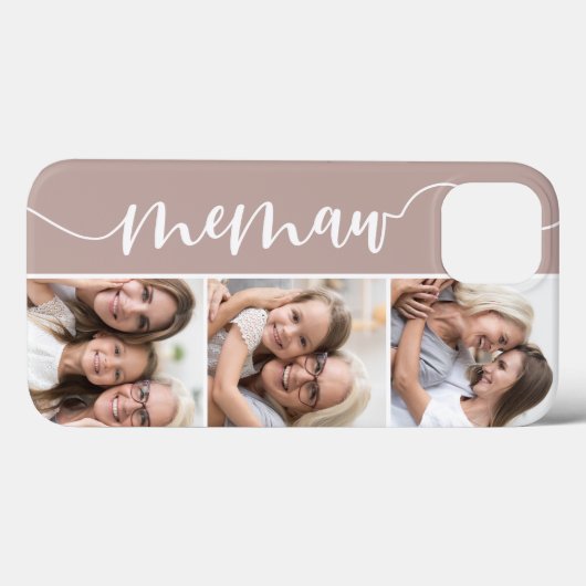 Memaw Script Grandma Photo Collage Case-Mate iPhone Case (Achterkant (horizontaal))