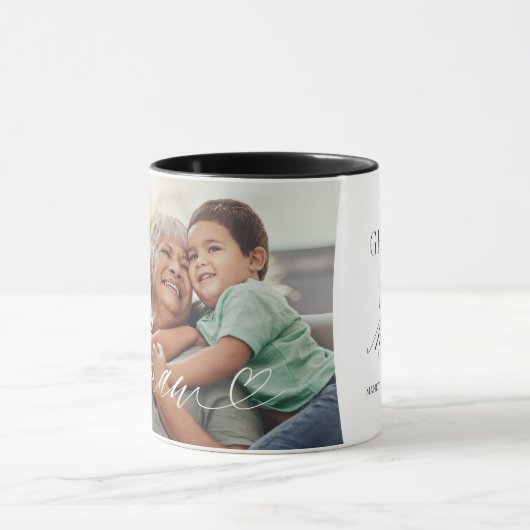 Memaw Script Heart Dankbaar voor elk moment Foto Mok (Midden)