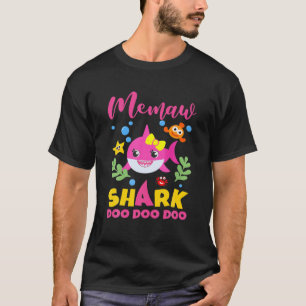 Memaw Shark Cute Cute Baby Shark Family Matching T-shirt