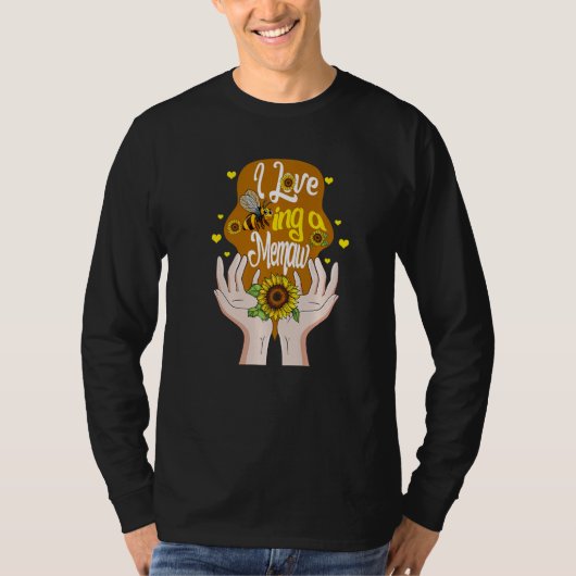 Memaw Simple I Love Being A Memaw Bee Sunflower Sp T-shirt (Voorkant)