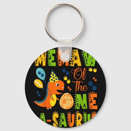 Memaw van de one-a-saurus 1ste verjaardag dinosaur sleutelhanger (Voorkant)
