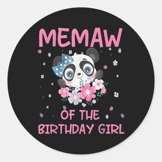 Memaw van de Panda Beer Py familie Ronde Sticker (Voorkant)