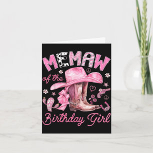Memaw van het meisje dat jarig is roze cowgirl wes kaart