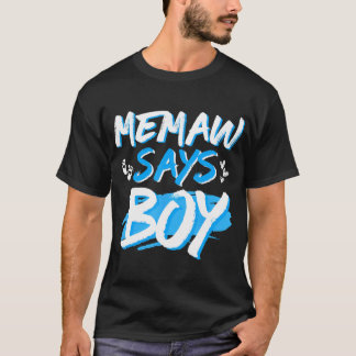 Memaw zegt jongensgeslacht onthullen Schattige Bab T-shirt