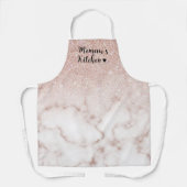 Memaw's Keuken Roos Gouden Glitter Marmeren Gradie Schort (Voorkant)