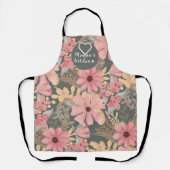Memaw's Keuken Roze Wijze Groene Bloemen Bladeren Schort (Voorkant)