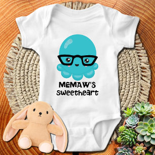 Memaw's lieveling blauwe Kawaii Octopus Romper