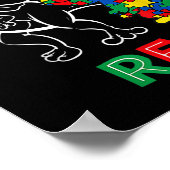 Memawsaurus Autism Awareness Memaw Dinosaur Dino G Poster (Hoek)