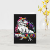 Memawsaurus Dinosaur Memaw Saurus Familie Matching Kaart (Gele Bloem)