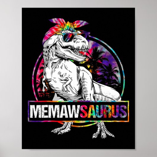 Memawsaurus Dinosaur Memaw Saurus Familie Matching Poster (Voorkant)