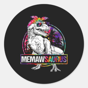 Memawsaurus Dinosaur Memaw Saurus Familie Matching Ronde Sticker