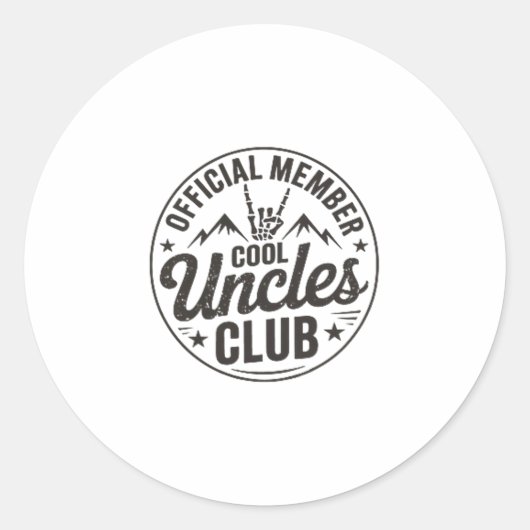 Member Cool Uncles Club Funny Uncle Father's Day Ronde Sticker (Voorkant)