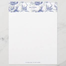 Membrete Magnolias azules Briefhoofd