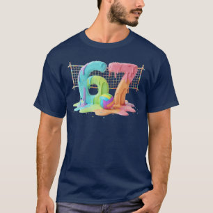 Meme 67 Als 6 Zeven 7 Ijsje Drip Volleybal Net  T-shirt