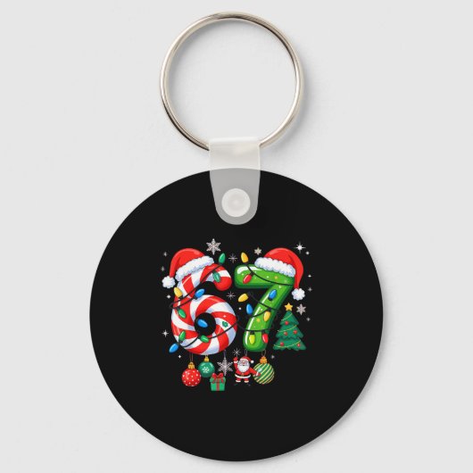 Meme 6 7 Christmas Matching Outfit Six Seven Trend Sleutelhanger (Voorkant)