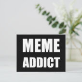 "Meme Addict"-ontwerp voor witte tekst Briefkaart (Staand voorkant)