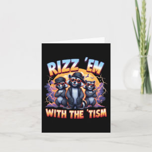 Meme Autistic Racoon Rizz Em met het TISM Autisme Kaart