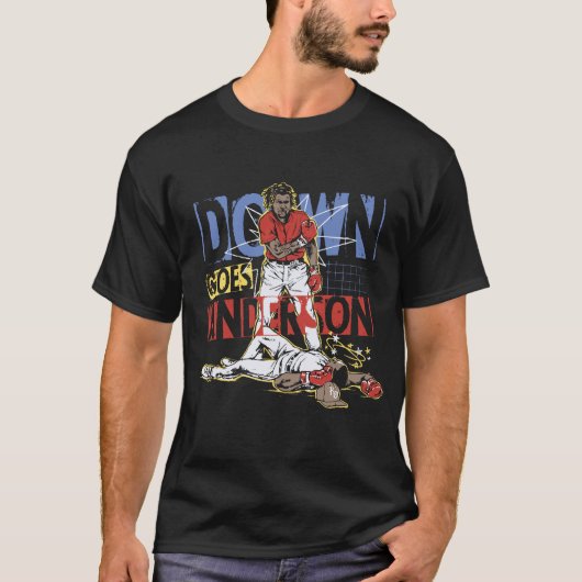 Meme Baseball Funny Down Goes Anderson shirt (Voorkant)
