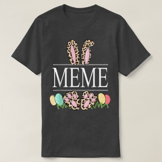 meme Bunny Leopard Grandma Easter Day Rabbit Eggs T-shirt (Design voorkant)