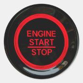 Meme  button engine ronde sticker (Voorkant)
