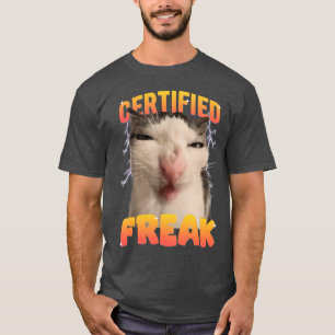 Meme Cat Certified Freak Eat Cement Vervloekt Katt T-shirt