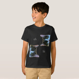 Meme cat zegt oh hallo en oké, tot ziens t-shirt