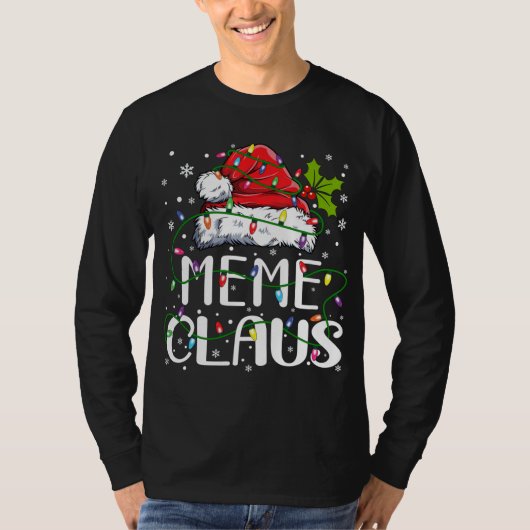 Meme Claus Kerstmis Kerstman Hoed Matching Familie T-shirt (Voorkant)