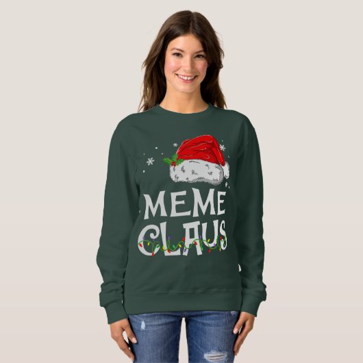 Meme Claus Santa Funny Kerstmis Pajama Matching F Trui (Voorkant volledig)