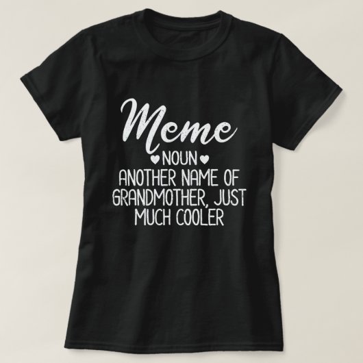 Meme Definition Funny Grandma Moederdag Gift T-shirt (Design voorkant)