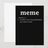 Meme Definition Funny Grandma Moederdag Vrouwen Save The Date (Voorkant / Achterkant)