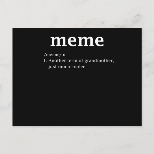 Meme Definition Funny Grandma Moederdag Vrouwen Uitnodiging Briefkaart (Voorkant)