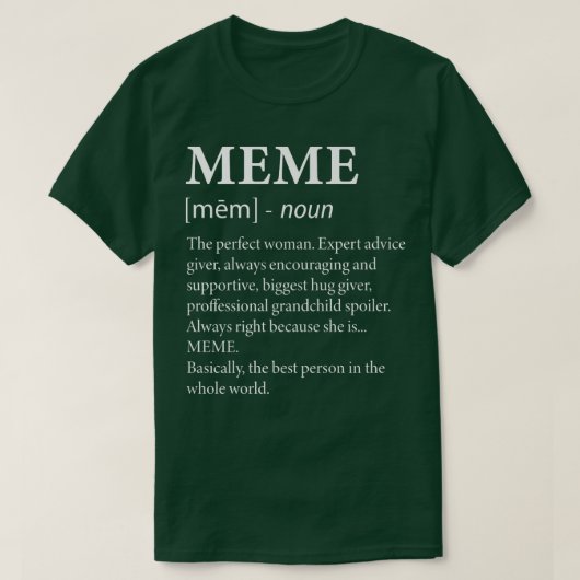 Meme Definition Funny Grandma T-shirt (Design voorkant)