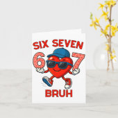 Meme Funny 67 Six Seven Bruh Heart Valentines Men  Kaart (Gele Bloem)