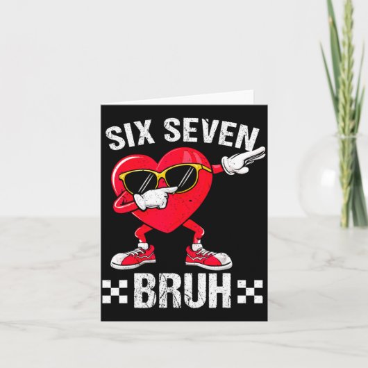 Meme Funny 67 Six Seven Bruh Heart Valentines Men  Kaart (Voorkant)