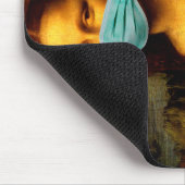Meme Funny. Masker voor gezicht. Mona Lisa in quar Muismat (Hoek)