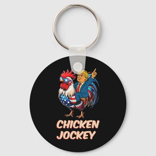 Meme Funny Trump Chicken Jockey Sleutelhanger (Voorkant)