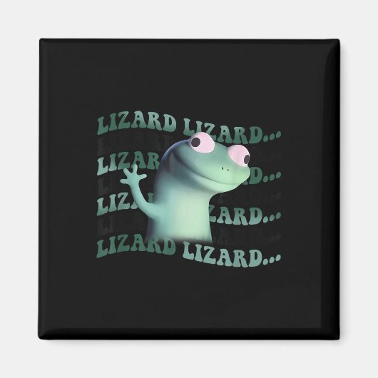 Meme Funny Weirdcore Animal Women Mannen Lizard Li Magneet (Voorkant)
