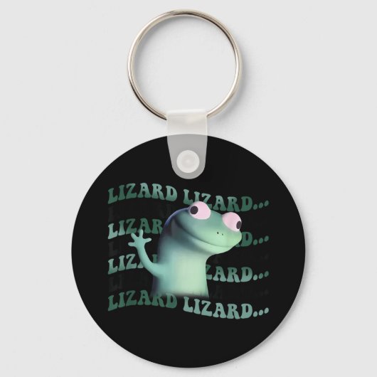 Meme Funny Weirdcore Animal Women Mannen Lizard Li Sleutelhanger (Voorkant)