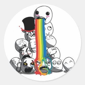 Meme gezichten regenboog badge ronde sticker