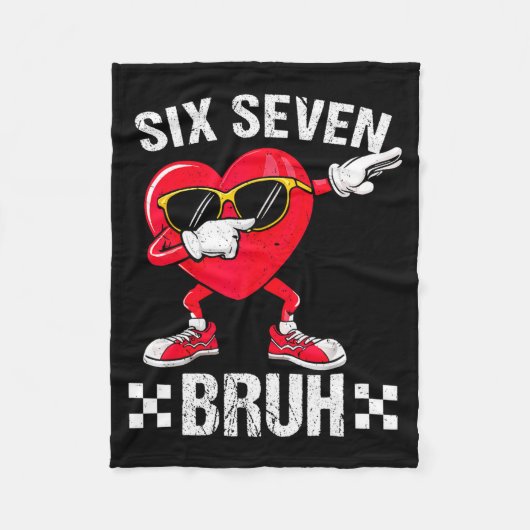 Meme Grappig 67 Zes Zeven Bruh Hart Valentijn Mann Fleece Deken (Voorkant)