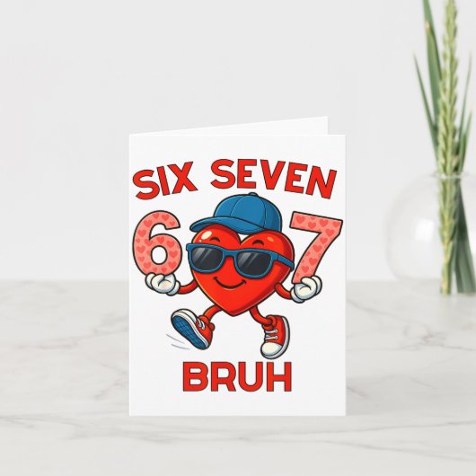 Meme Grappig 67 Zes Zeven Bruh Hart Valentijn Mann Kaart (Voorkant)