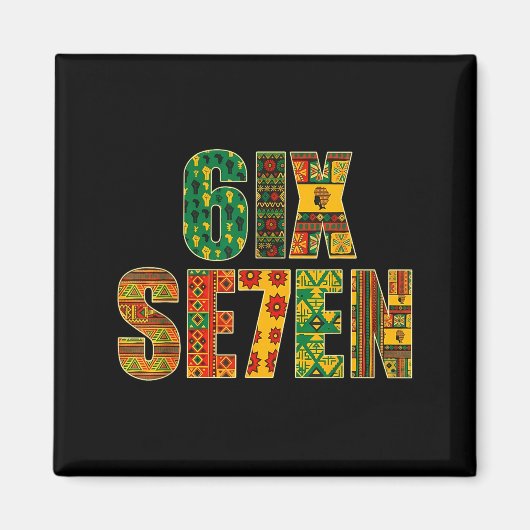 Meme Grappig 6 7 Zes Zeven Black History Month Man Magneet (Voorkant)