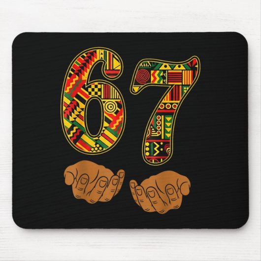 Meme Grappig 6 7 Zes Zeven Black History Month Man Muismat (Voorkant)