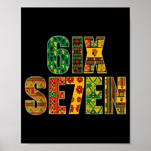 Meme Grappig 6 7 Zes Zeven Black History Month Man Poster (Voorkant)