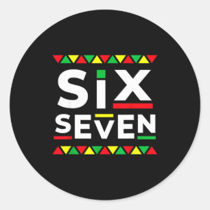 Meme Grappig 6 7 Zes Zeven Black History Month Man Ronde Sticker