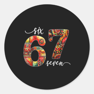Meme Grappig 6 7 Zes Zeven Black History Month Man Ronde Sticker